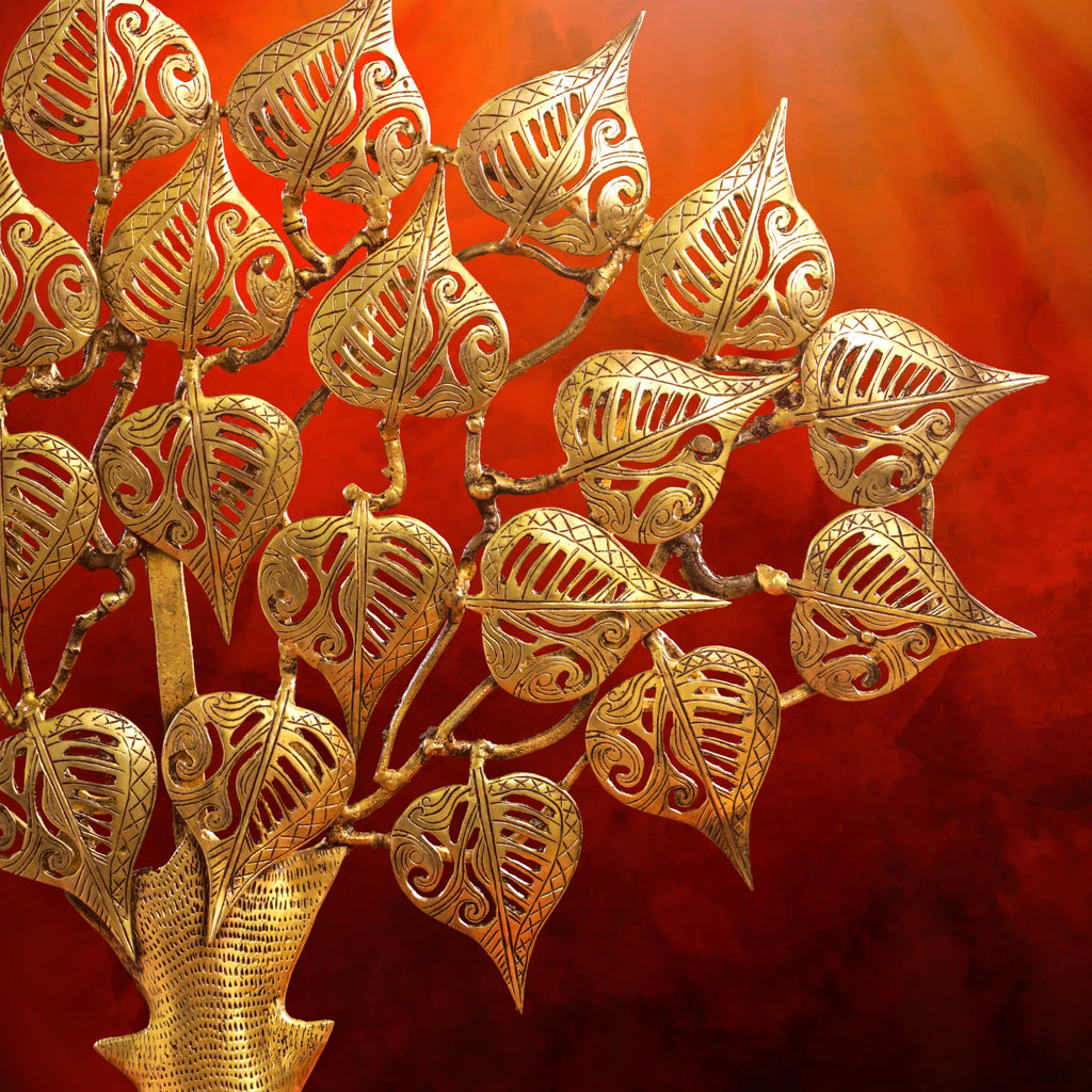 Brass Handcarved Kalpvriksha Tree Idol (31 Inch) Vedansh Craft