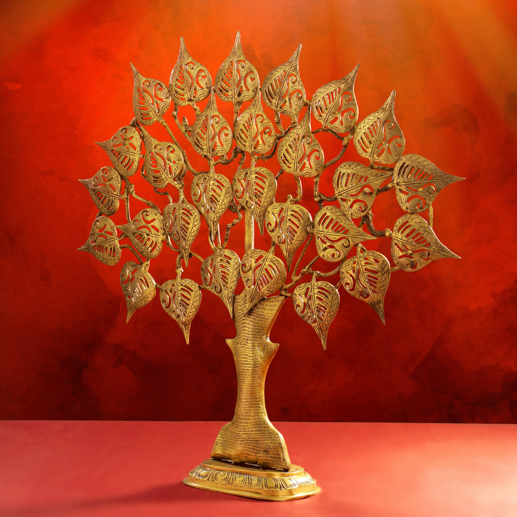 Brass Handcarved Kalpvriksha Tree Idol (31 Inch) Vedansh Craft