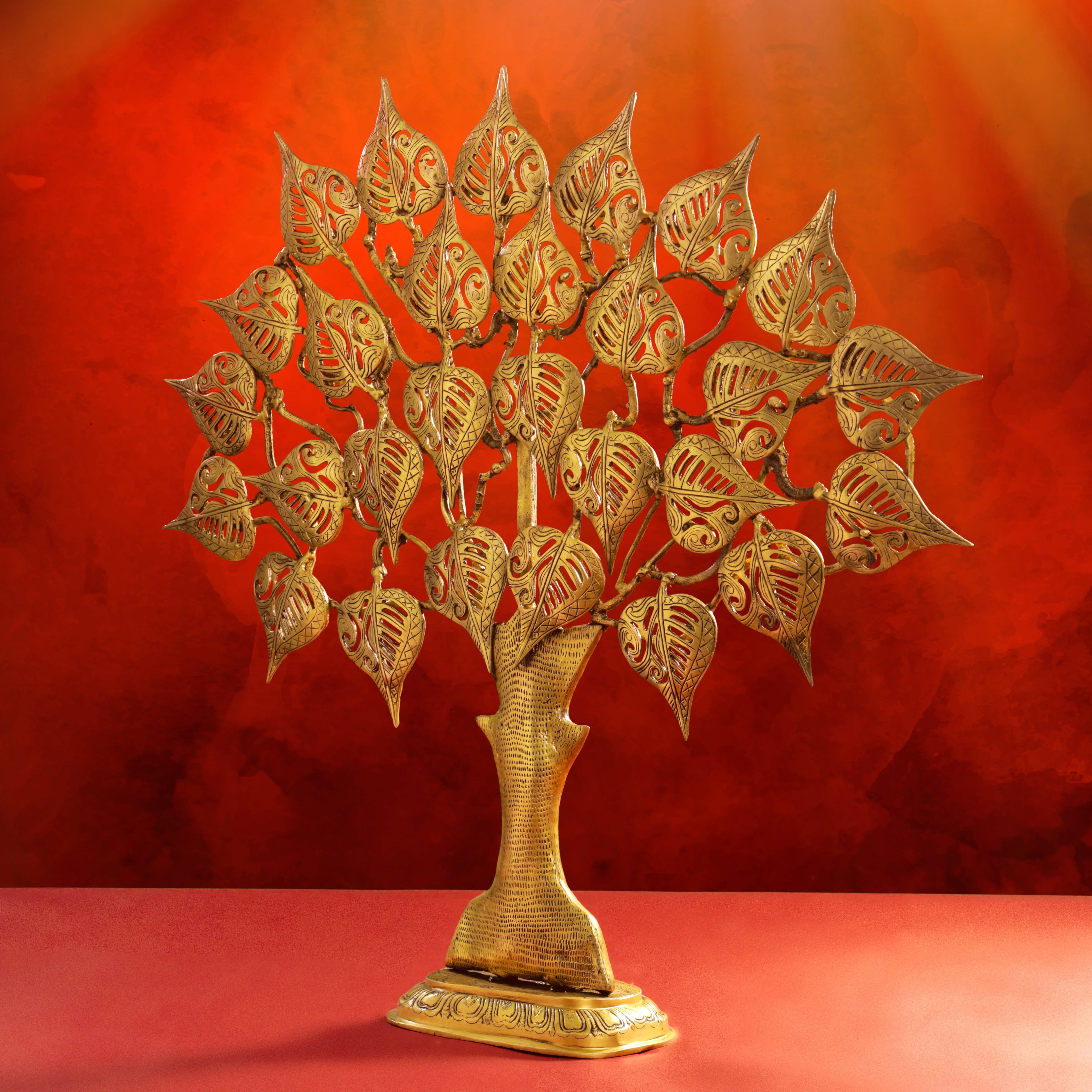 Brass Handcarved Kalpvriksha Tree Idol (31 Inch) Vedansh Craft