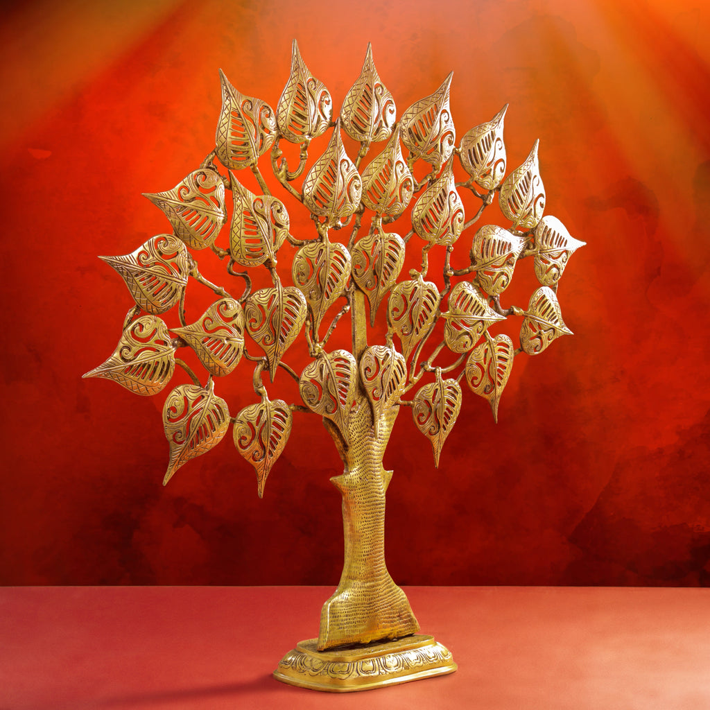 Brass Handcarved Kalpvriksha Tree Idol (31 Inch) Vedansh Craft