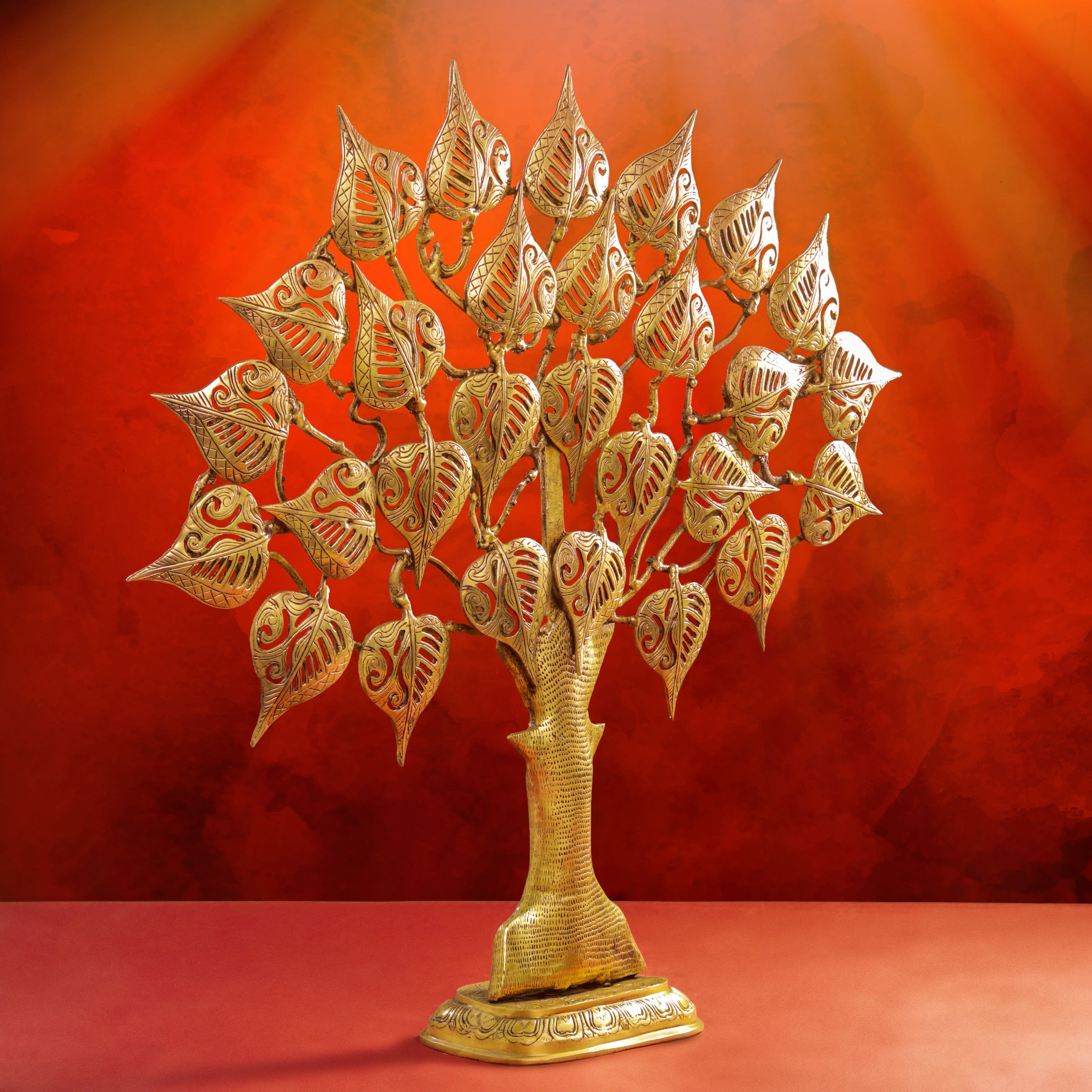 Brass Handcarved Kalpvriksha Tree Idol (31 Inch) Vedansh Craft