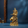 Brass Standing Krishna Idol With Cow (23 Inch) Vedansh Craft