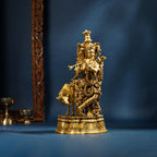 Brass Standing Krishna Idol With Cow (23 Inch) Vedansh Craft
