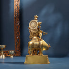 Brass Standing Krishna Idol With Cow (23 Inch) Vedansh Craft