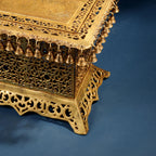 Brass Pooja Stool with Hanging Bells – Traditional & Ornate Design (15 Inch) Vedansh Craft