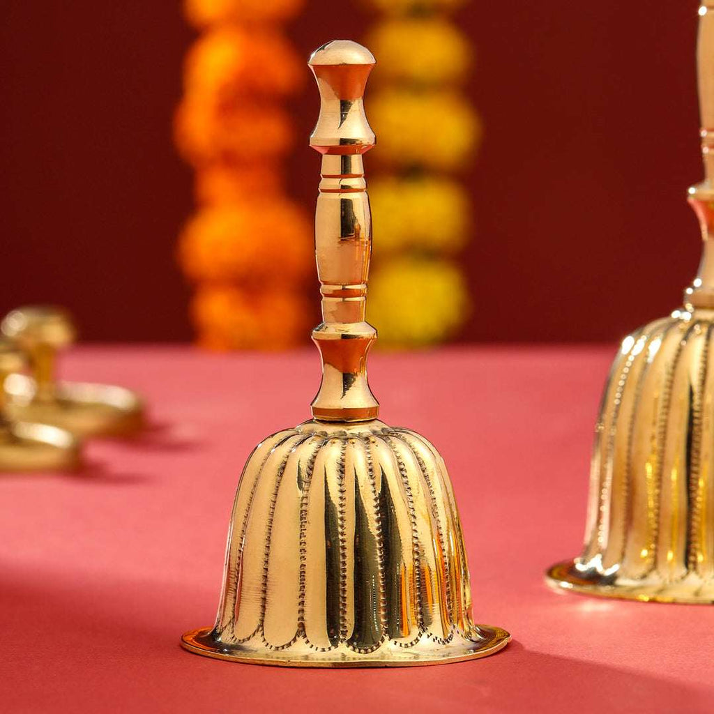 Brass Traditional Pooja Handbell Vedansh Craft