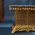 Brass Pooja Stool with Hanging Bells – Traditional & Ornate Design (15 Inch) Vedansh Craft