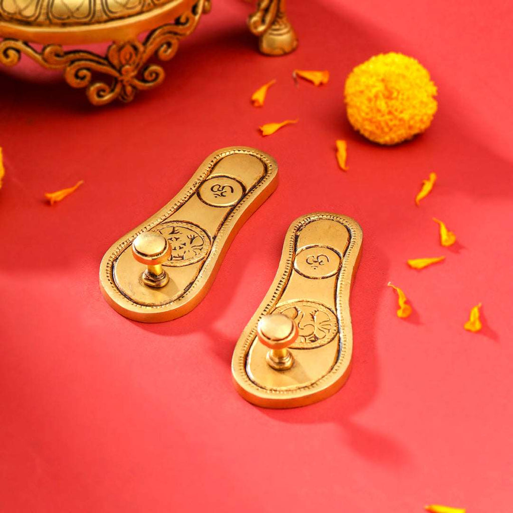 Brass Charan Paduka Set (5.5 Inch) Vedansh Craft