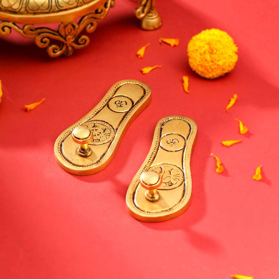 Brass Charan Paduka Set (5.5 Inch) Vedansh Craft