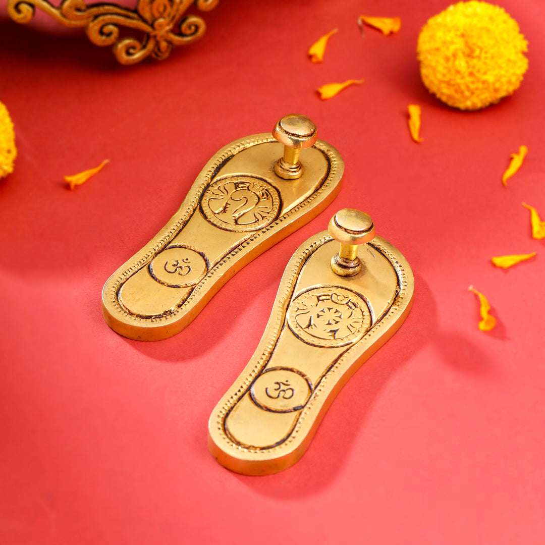 Brass Charan Paduka Set (5.5 Inch) Vedansh Craft