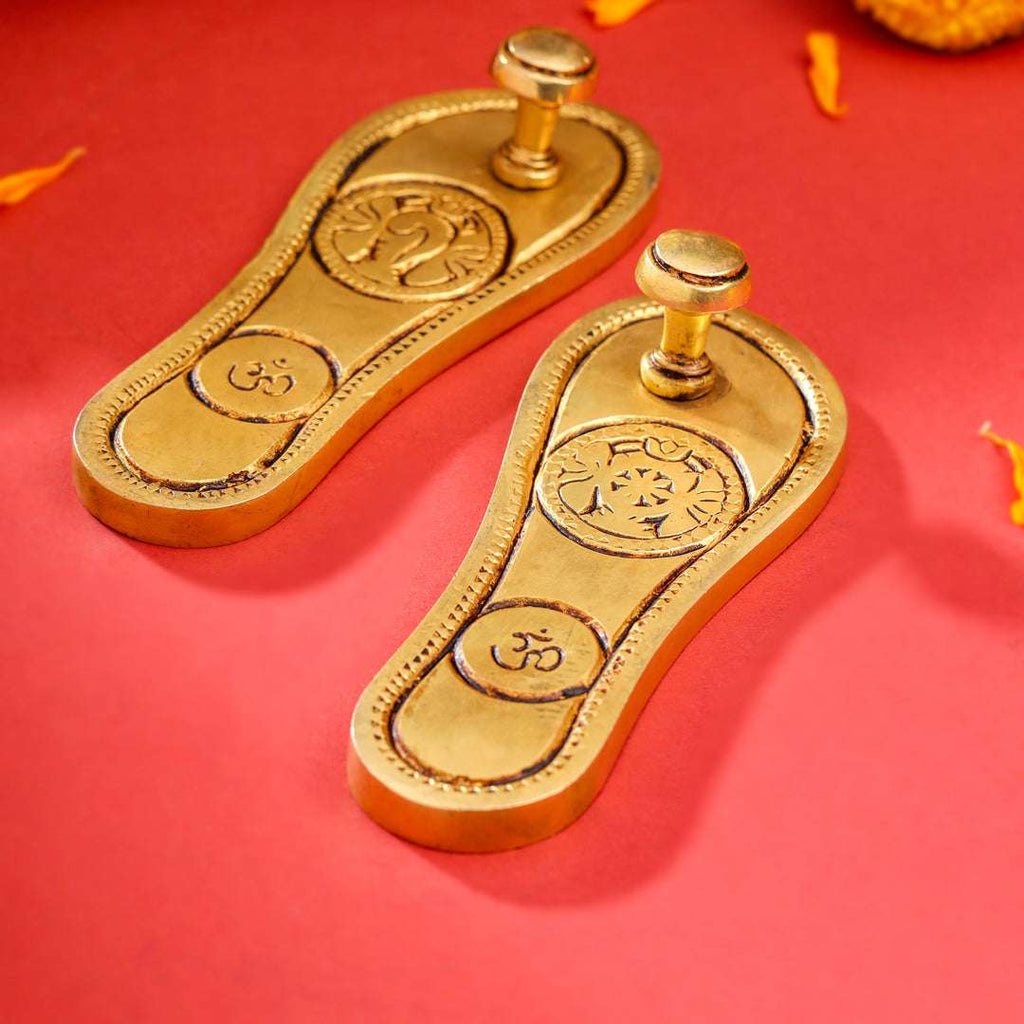 Brass Charan Paduka Set (5.5 Inch) Vedansh Craft