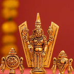 Brass Balaji, Shankh Chakra And Namah Showpiece (3.5 Inch) Vedansh Craft