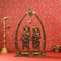 Brass Superfine Standing Radha Krishna Statue With Elephant Tusk Stand (46 Inch) Vedansh Craft