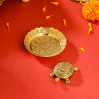 Brass Tortoise With Plate Set Vedansh Craft