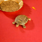 Brass Tortoise With Plate Set Vedansh Craft