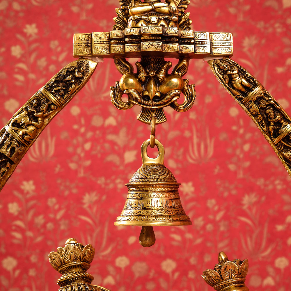 Brass Superfine Standing Radha Krishna Statue With Elephant Tusk Stand (46 Inch) Vedansh Craft