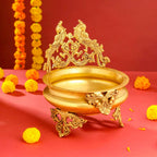 Brass Double Peacock Urli Bowl (11.5 Inch) Vedansh Craft