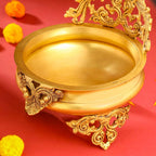 Brass Double Peacock Urli Bowl (11.5 Inch) Vedansh Craft