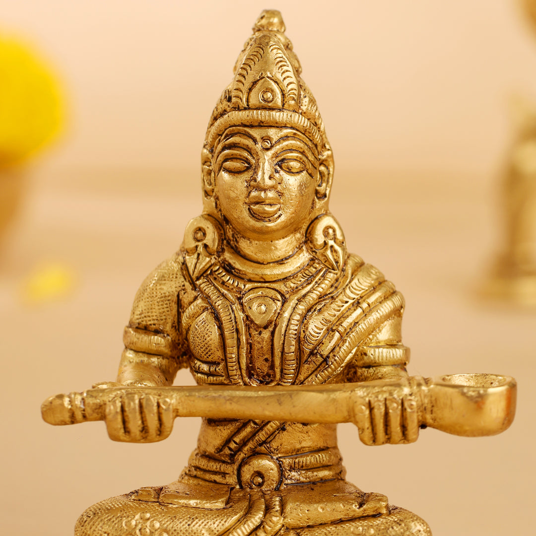 Brass Annapurna Devi Statue (4 Inch) Vedansh Craft