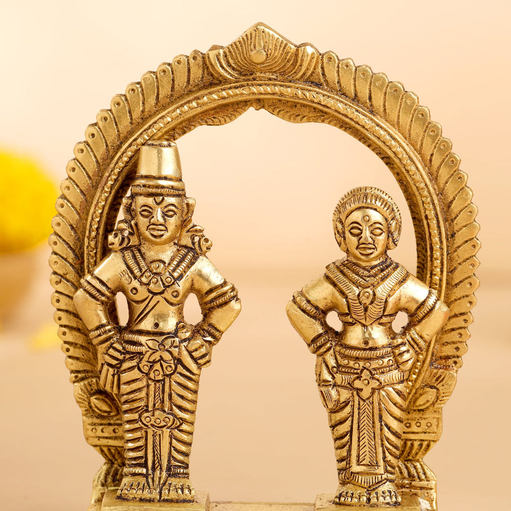 Brass Vitthal Rukmini Statue (4.5 Inch) Vedansh Craft