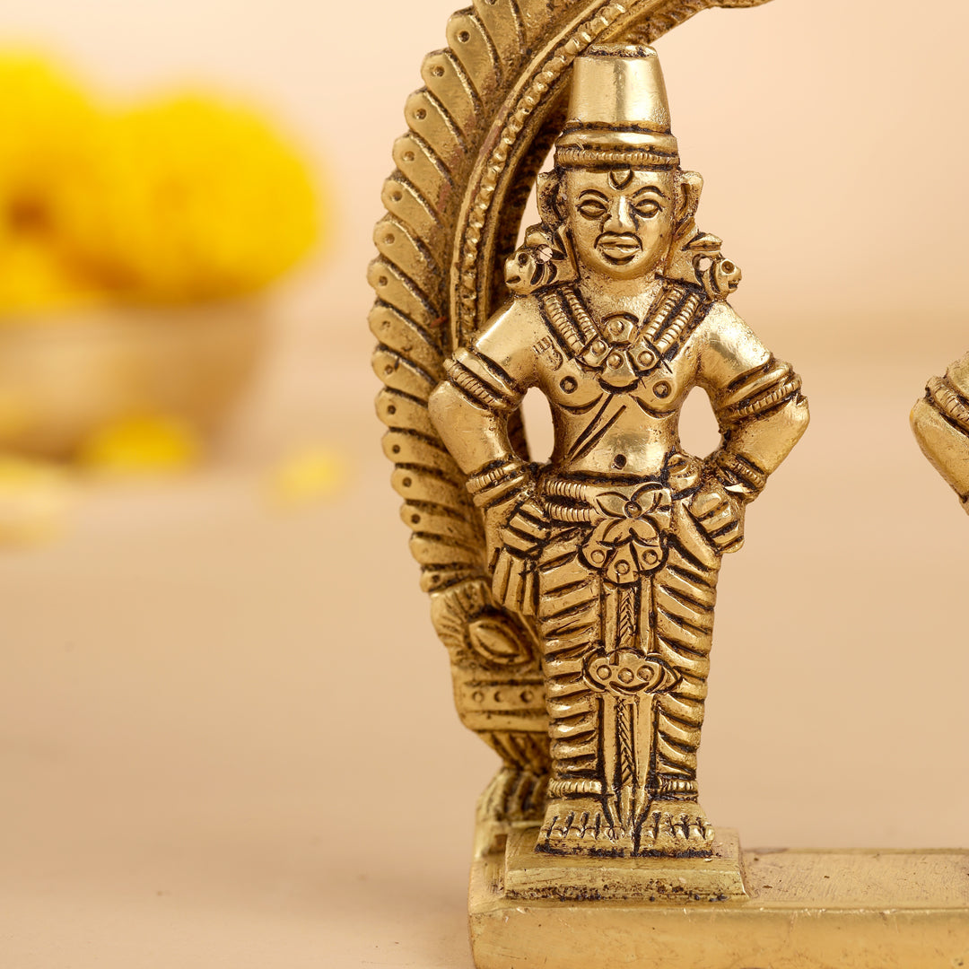Brass Vitthal Rukmini Statue (4.5 Inch) Vedansh Craft