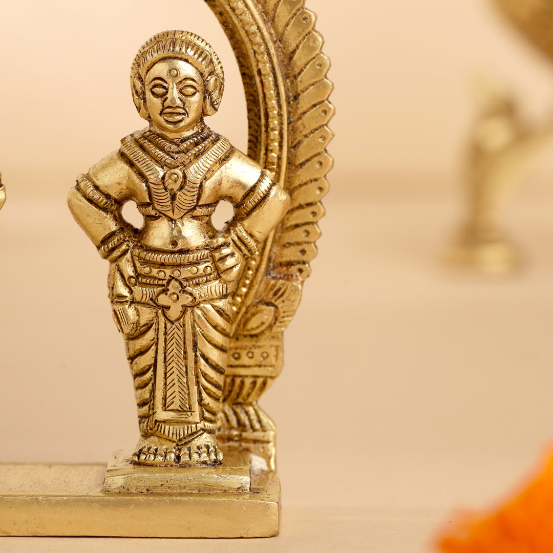 Brass Vitthal Rukmini Statue (4.5 Inch) Vedansh Craft
