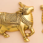 Brass Kamdhenu Cow Wall Hanging Set (7 Inch) Vedansh Craft