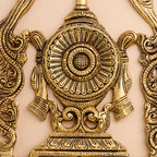 Brass Shankh Chakra Namah Wall Hanging Set (12.5 Inch) Vedansh Craft
