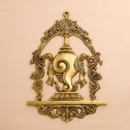 Brass Shankh Chakra Namah Wall Hanging Set (12.5 Inch) Vedansh Craft