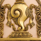 Brass Shankh Chakra Namah Wall Hanging Set (12.5 Inch) Vedansh Craft