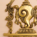 Brass Shankh Chakra Namah Wall Hanging Set (12.5 Inch) Vedansh Craft