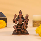 Copper Sitting Vishnu Lakshmi Idol (4 Inch) Vedansh Craft