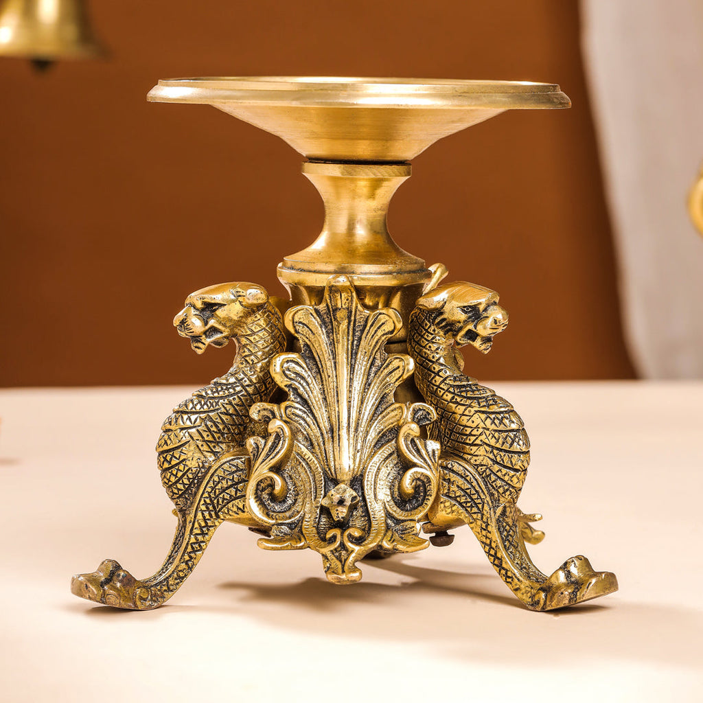 Brass Antique Candle Holder (7 Inch) Vedansh Craft