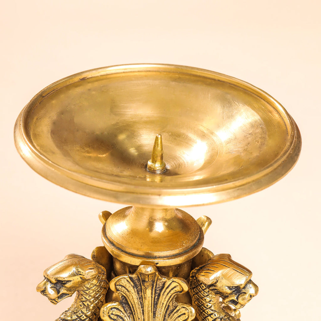 Brass Antique Candle Holder (7 Inch) Vedansh Craft