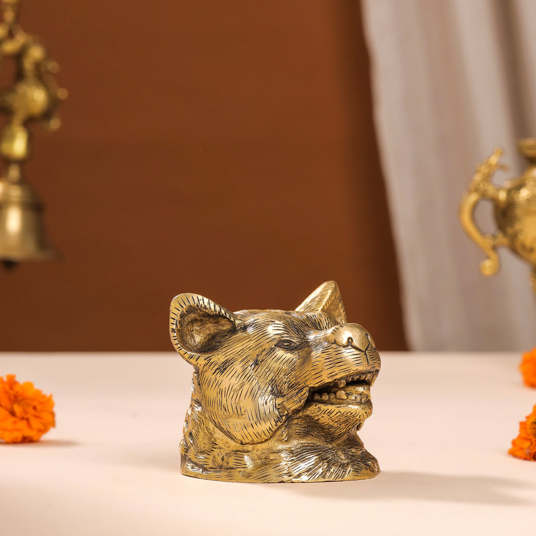 Brass Dog Inkwell/Ink Pot (3.5 Inch) Vedansh Craft