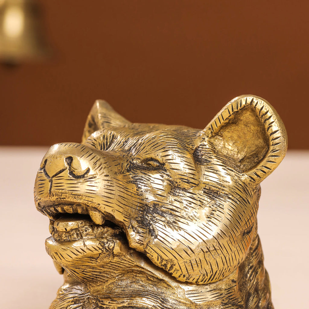 Brass Dog Inkwell/Ink Pot (3.5 Inch) Vedansh Craft
