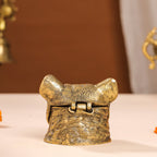 Brass Dog Inkwell/Ink Pot (3.5 Inch) Vedansh Craft