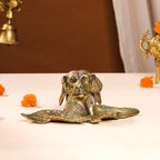 Brass Dog Inkwell/Ink Pot (4 Inch) Vedansh Craft