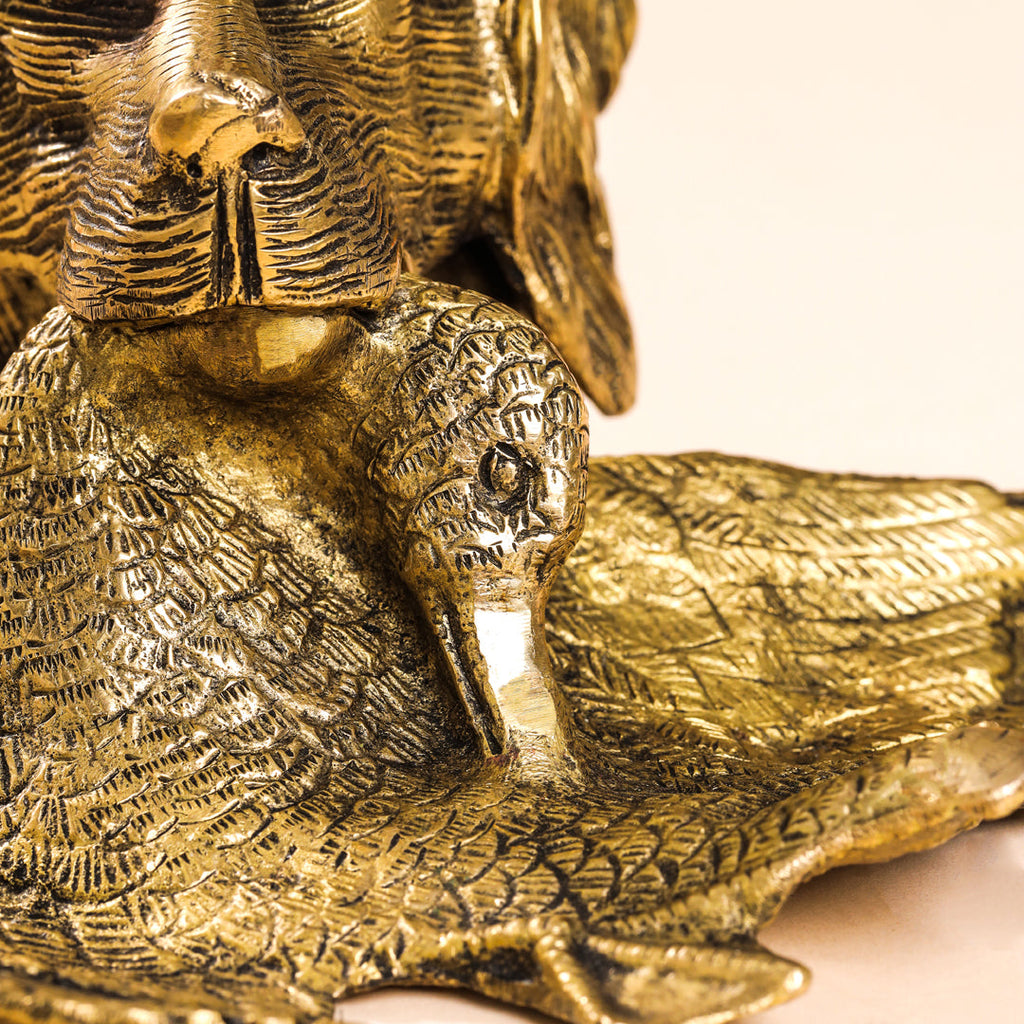 Brass Dog Inkwell/Ink Pot (4 Inch) Vedansh Craft