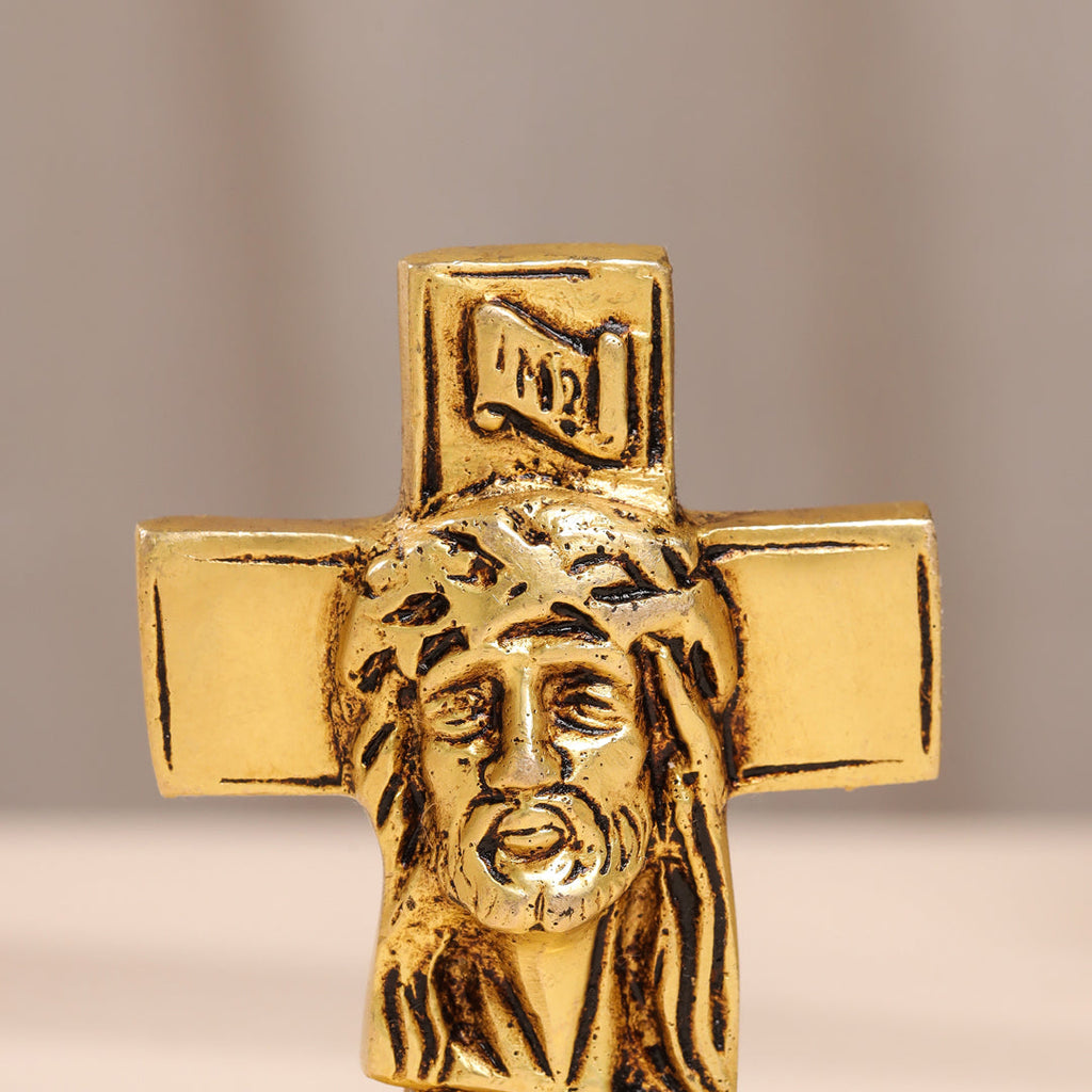 Brass Jesus Cross Vedansh Craft
