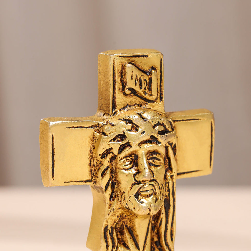 Brass Jesus Cross Vedansh Craft