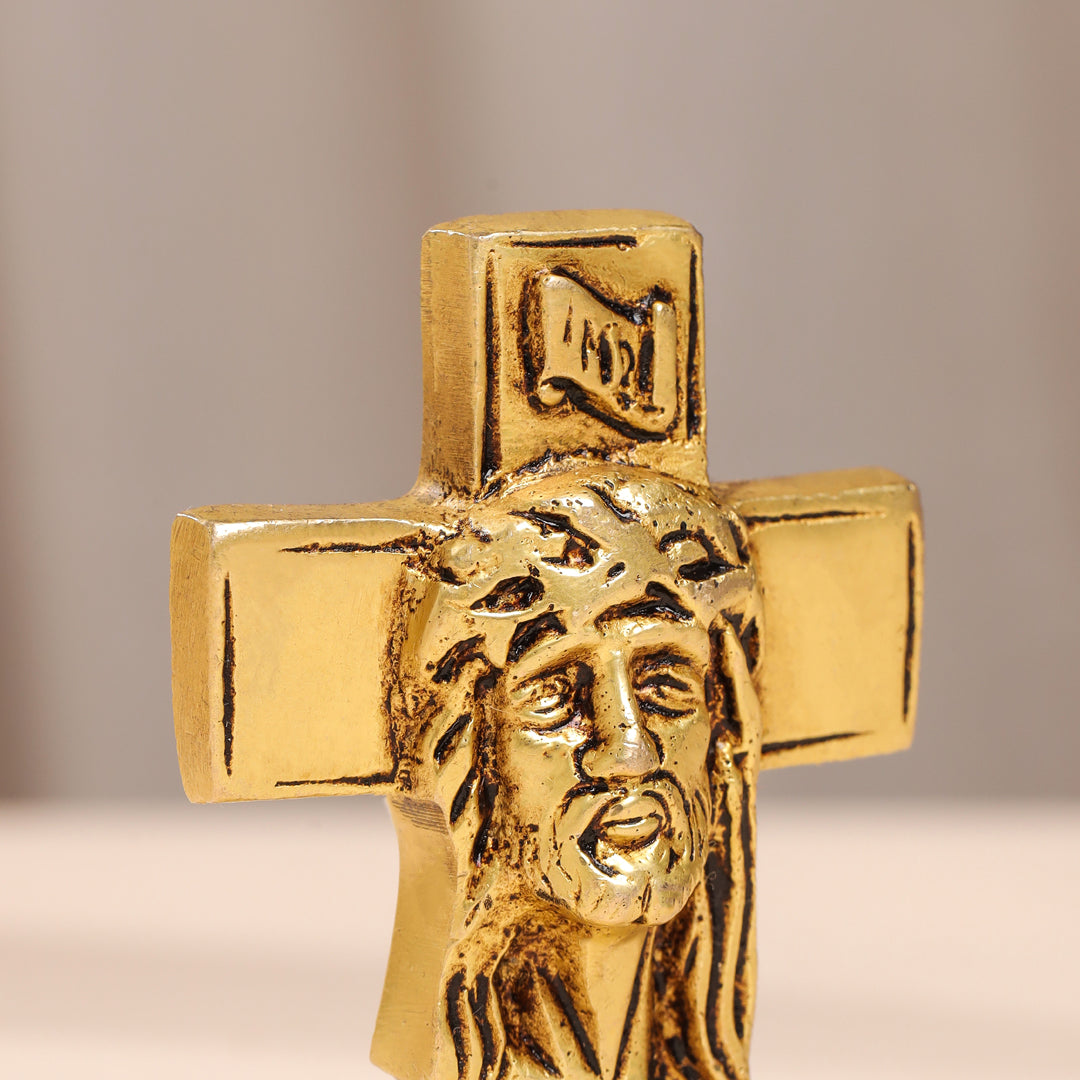 Brass Jesus Cross Vedansh Craft