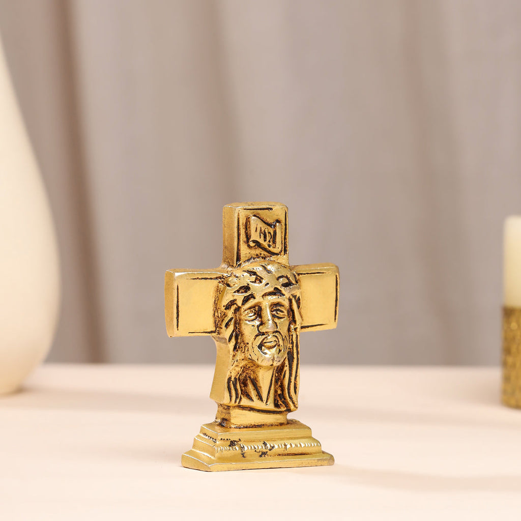 Brass Jesus Cross Vedansh Craft