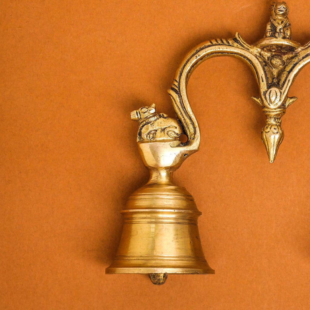 Brass Nandi Double Handbell (5 Inch) Vedansh Craft
