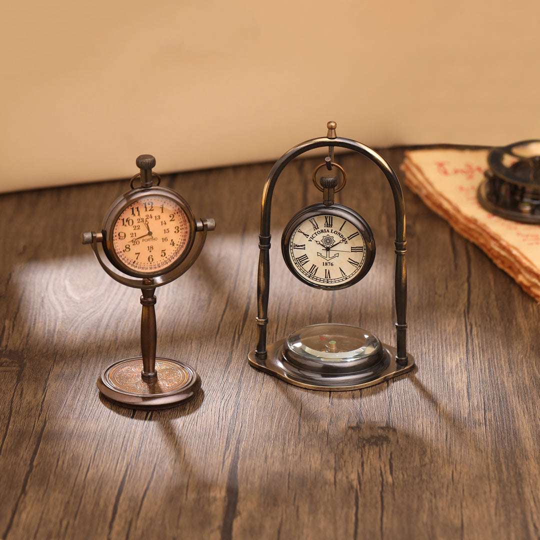 Brass Table Clock (5.5 Inch) Vedansh Craft