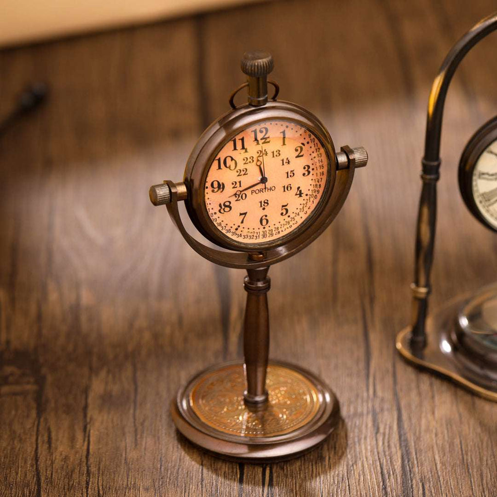 Brass Table Clock (5.5 Inch) Vedansh Craft