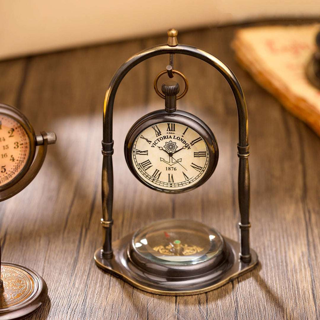 Brass Table Clock (5.5 Inch) Vedansh Craft