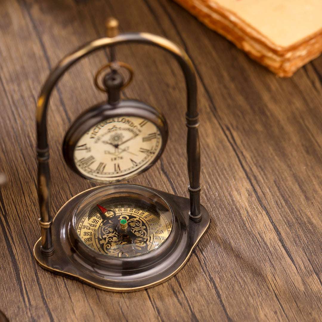 Brass Table Clock (5.5 Inch) Vedansh Craft