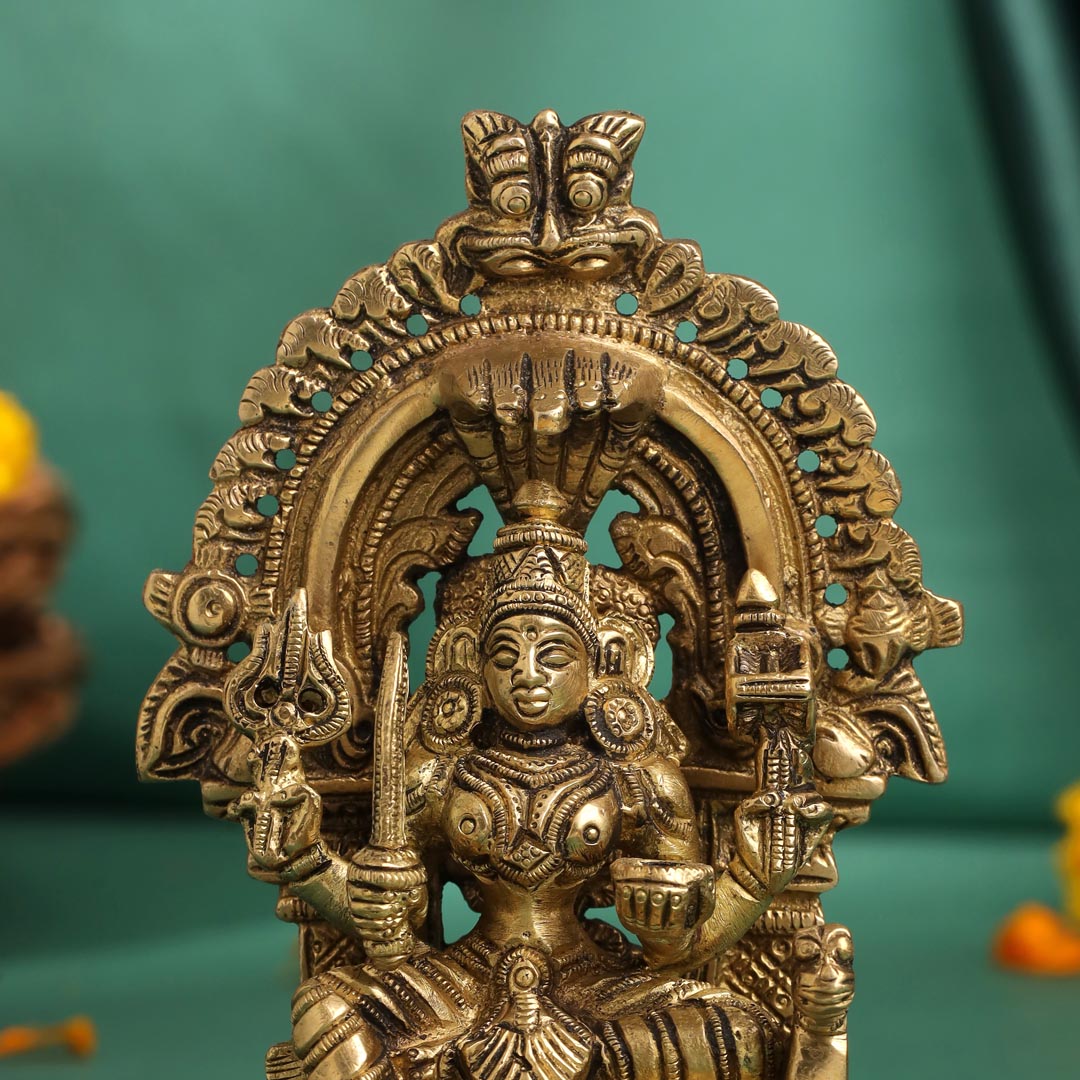 Brass Sitting Karumari Amman Idol (5.5 Inch) Vedansh Craft