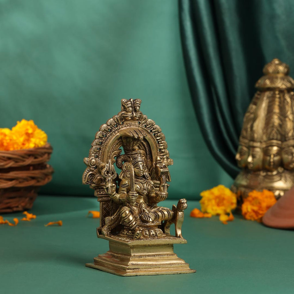 Brass Sitting Karumari Amman Idol (5.5 Inch) Vedansh Craft